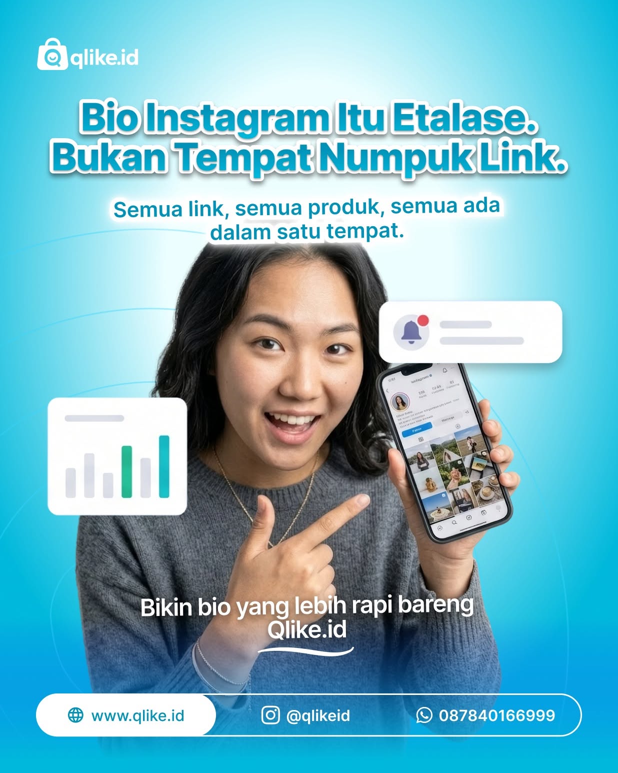 Buat Bio Instagram Menarik dengan Qlike.id: Etalase Katalog Anda